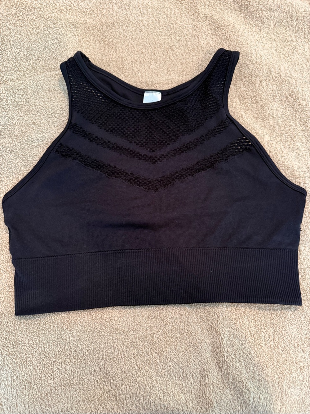 Purvelo High-Neck Racerback Sports Bra in Black